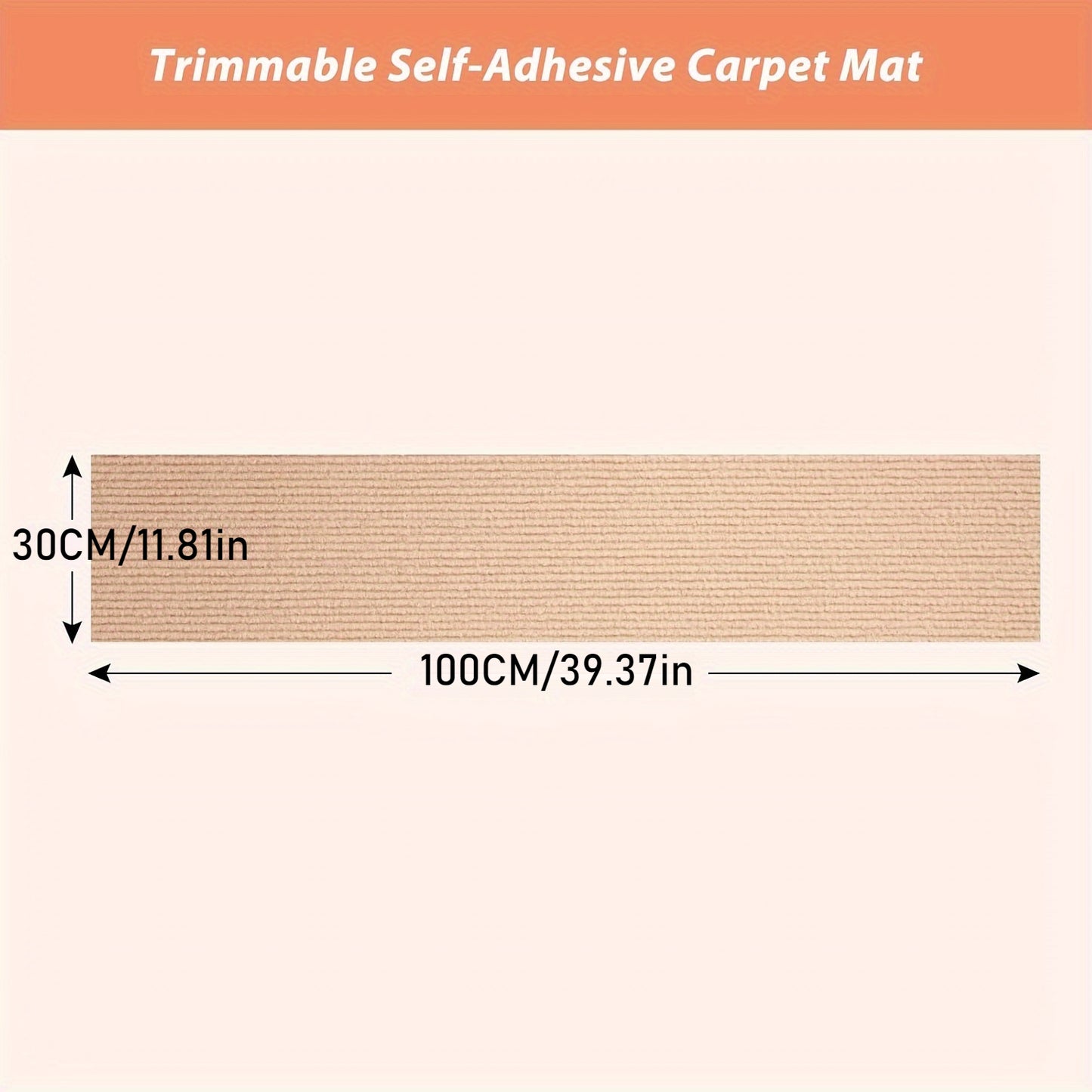 Self-Adhesive Cat Scratch Mat – Trimmable Couch Protector (Beige)