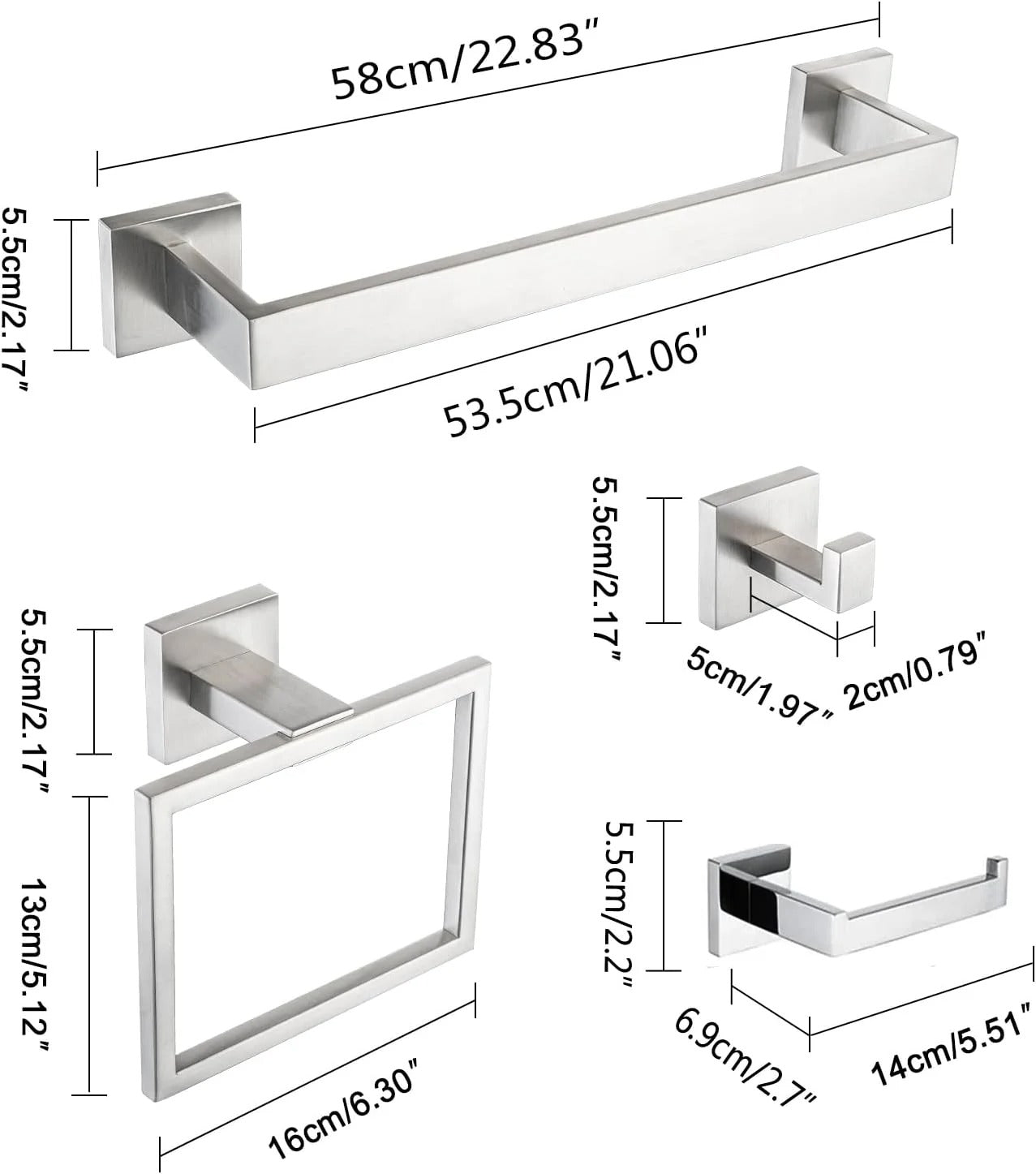 Black Bathroom Hardware Set & Toothbrush Holder Rack