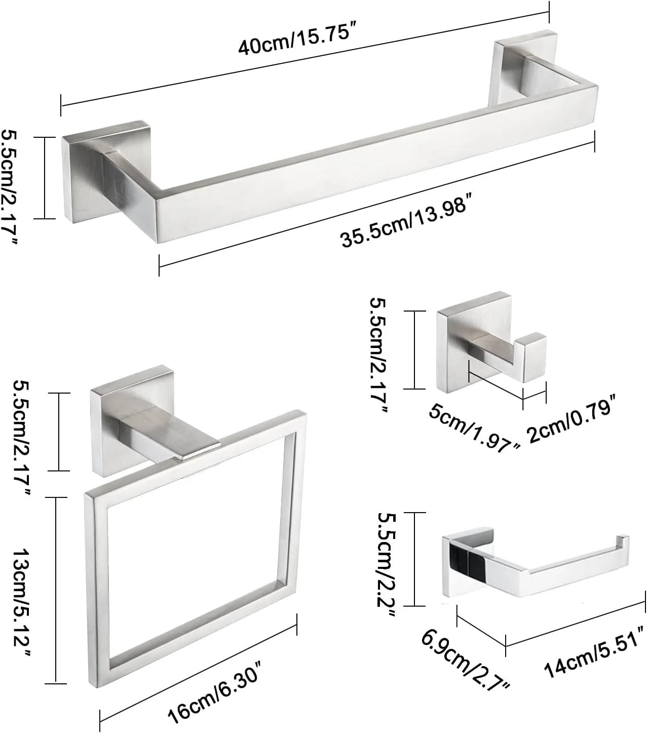 Black Bathroom Hardware Set & Toothbrush Holder Rack