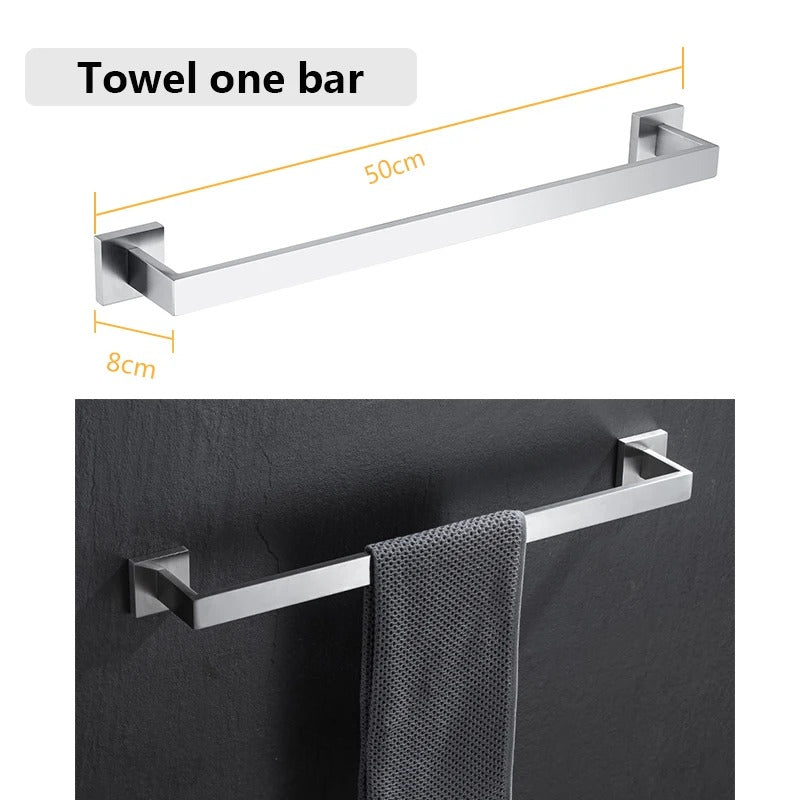 Black Bathroom Hardware Set & Toothbrush Holder Rack