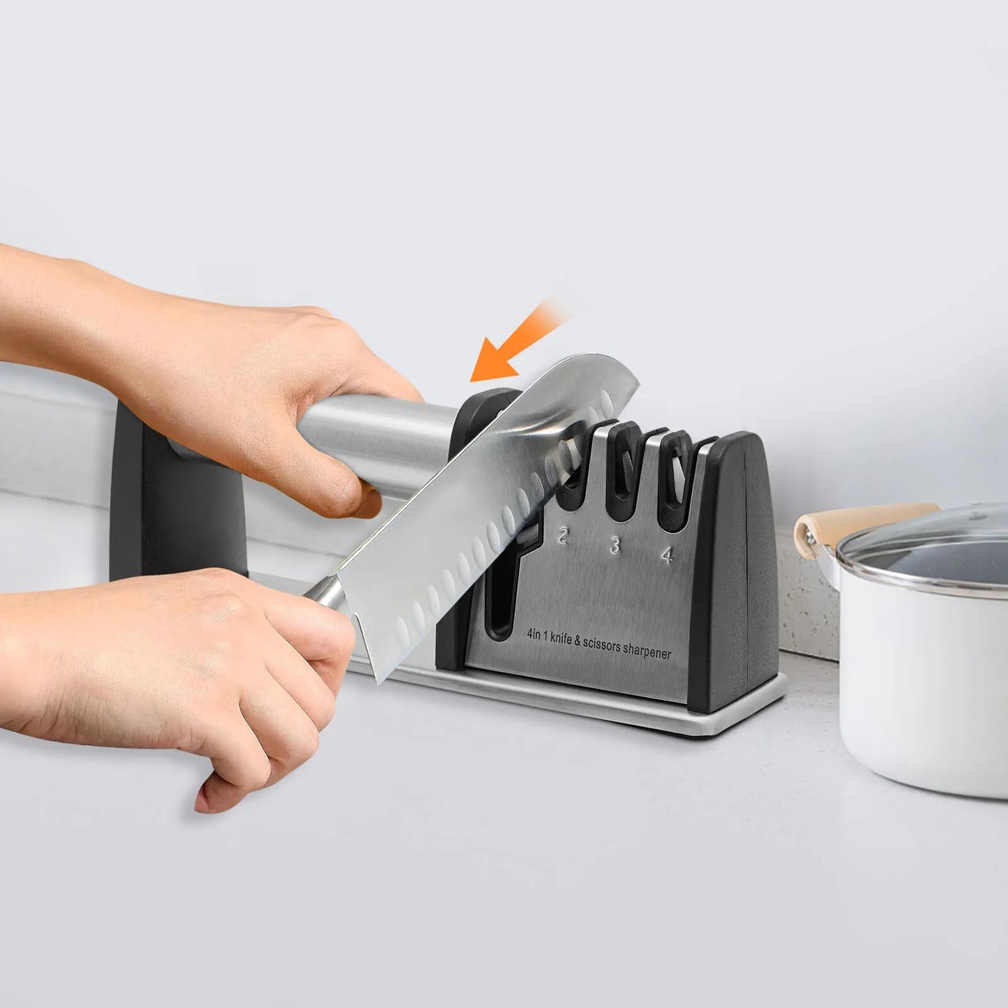 4 Stage Knife Sharpener Professional Ceramic Tungsten Kitchen Sharpening Tool