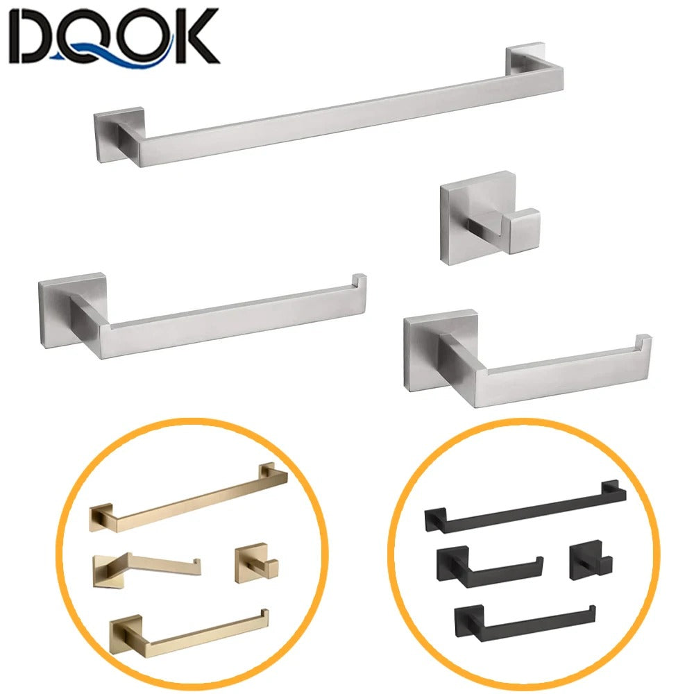 Black Bathroom Hardware Set & Toothbrush Holder Rack