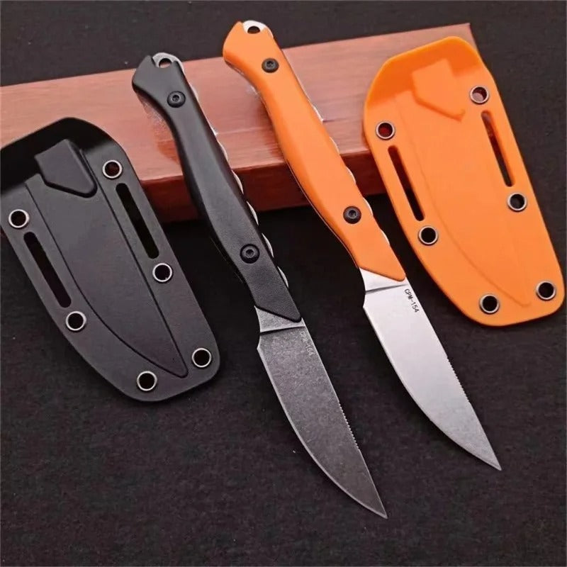 CPM-154 Steel Fixed Blade Knife Stonewashed Outdoor EDC Knife with G10 Handle