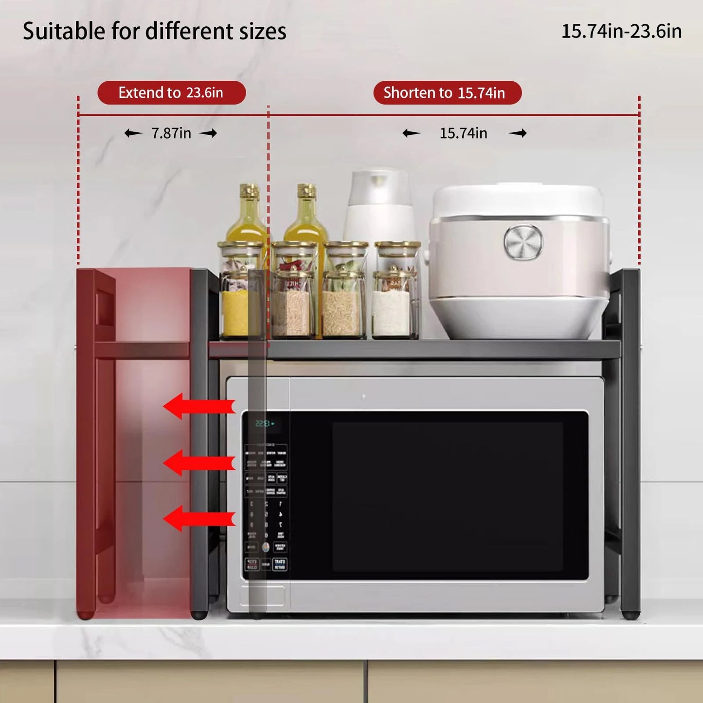 Microwave Adjustable Storage Shelf Stand
