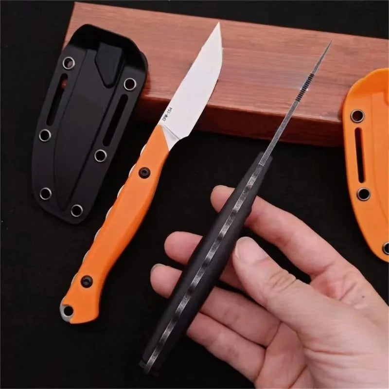 CPM-154 Steel Fixed Blade Knife Stonewashed Outdoor EDC Knife with G10 Handle