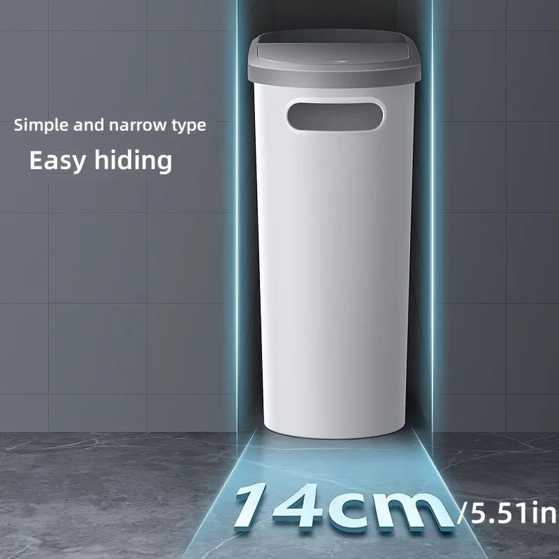Press-Type Toilet Trash Can with Lid Large Capacity Bathroom & Home Waste Bin