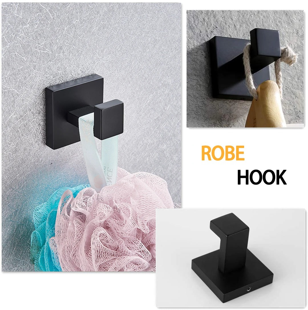 Black Bathroom Hardware Set & Toothbrush Holder Rack