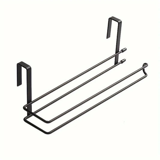 Cabinet Paper Towel Holder – Black Metal Kitchen Roll Rack