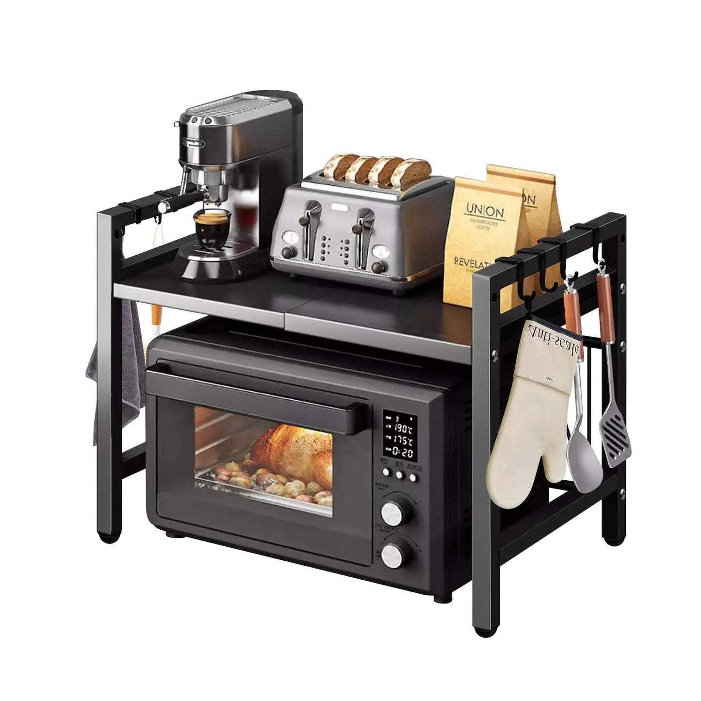Microwave Adjustable Storage Shelf Stand