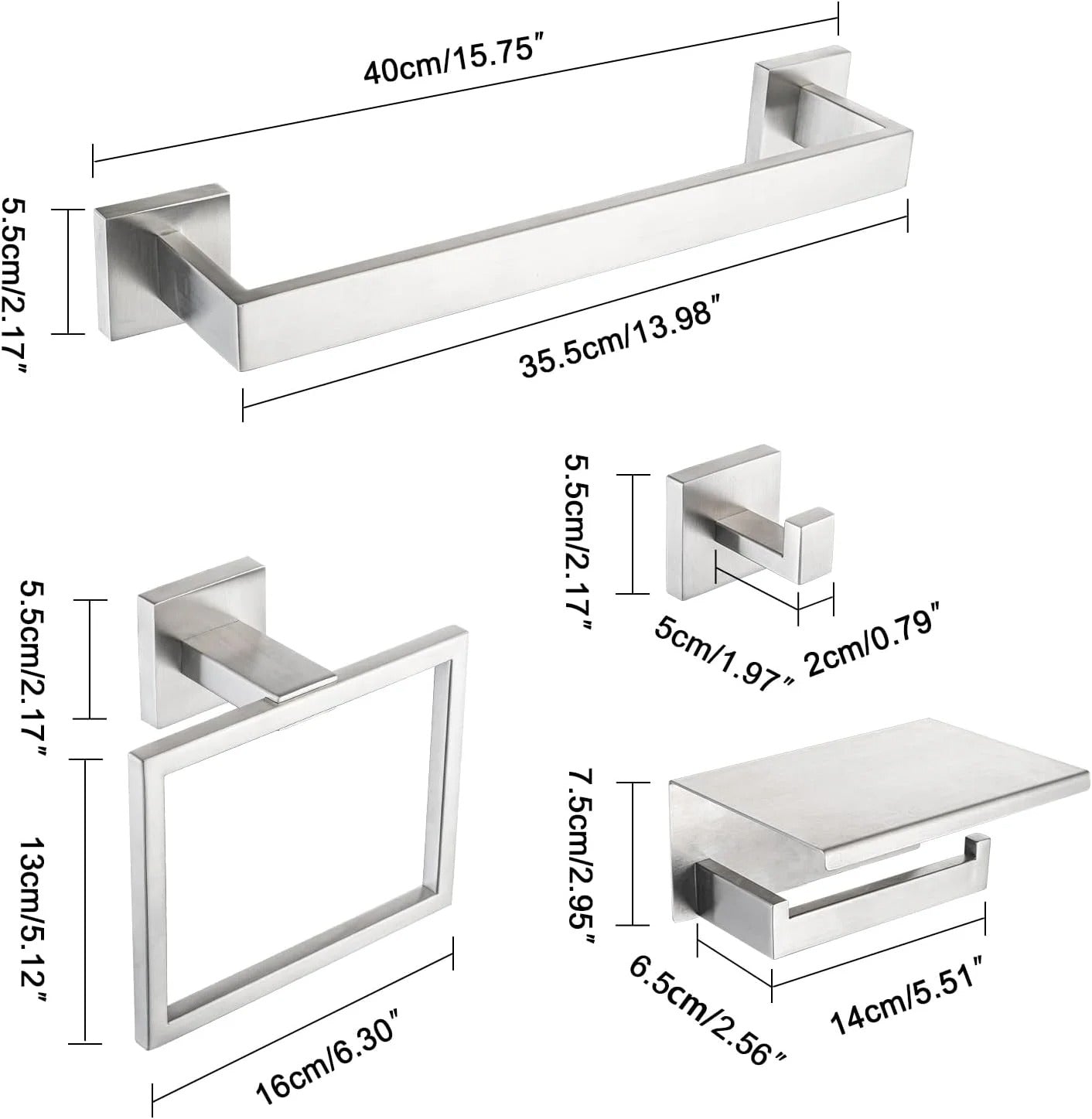 Black Bathroom Hardware Set & Toothbrush Holder Rack